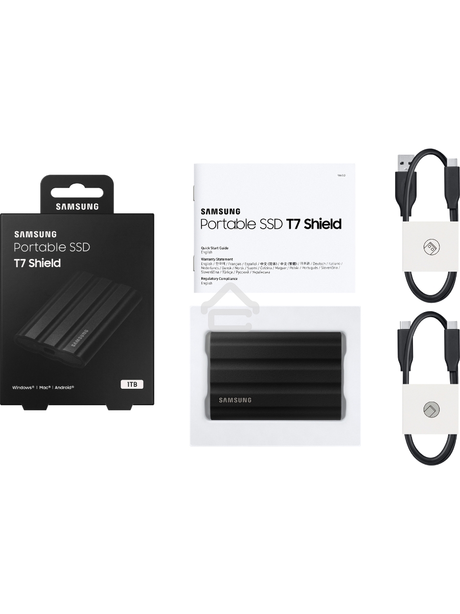 Твердотельный диск 1TB Samsung T7 Shield MU-PE1T0S/WW, V-NAND, USB 3.2 Gen 2 Type-C[R/W - 1000/1050 MB/s]/EU