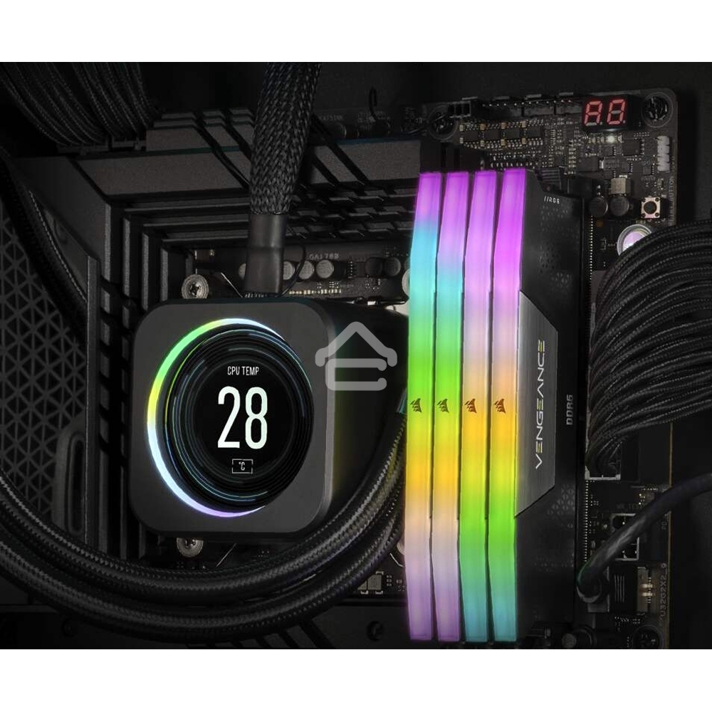 Оперативная память Corsair Vengeance RGB DDR5 Dimm CMH32GX5M2B5200C40 5200MHz 32GB 2x16GB Unbuffered, 40-40-40-77, XMP 3.0, Black Heatspreader, 1.25V (692850)