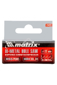 Коронка MATRIX BIMETAL, 22 мм 72422