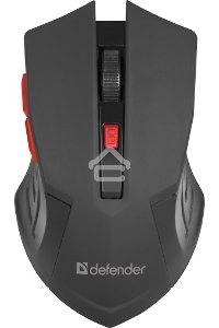Мышь беспроводная Defender Accura MM-275 красный, 1600 dpi, радиоканал, USB, кнопки - 6