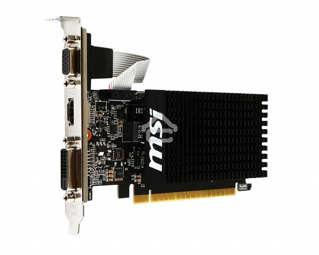 Видеокарта MSI PCI-E GT 710 2GD3H LP nVidia GeForce GT 710 2048Mb 64bit DDR3 954/1600 DVIx1/HDMIx1/CRTx1/HDCP Ret low profile