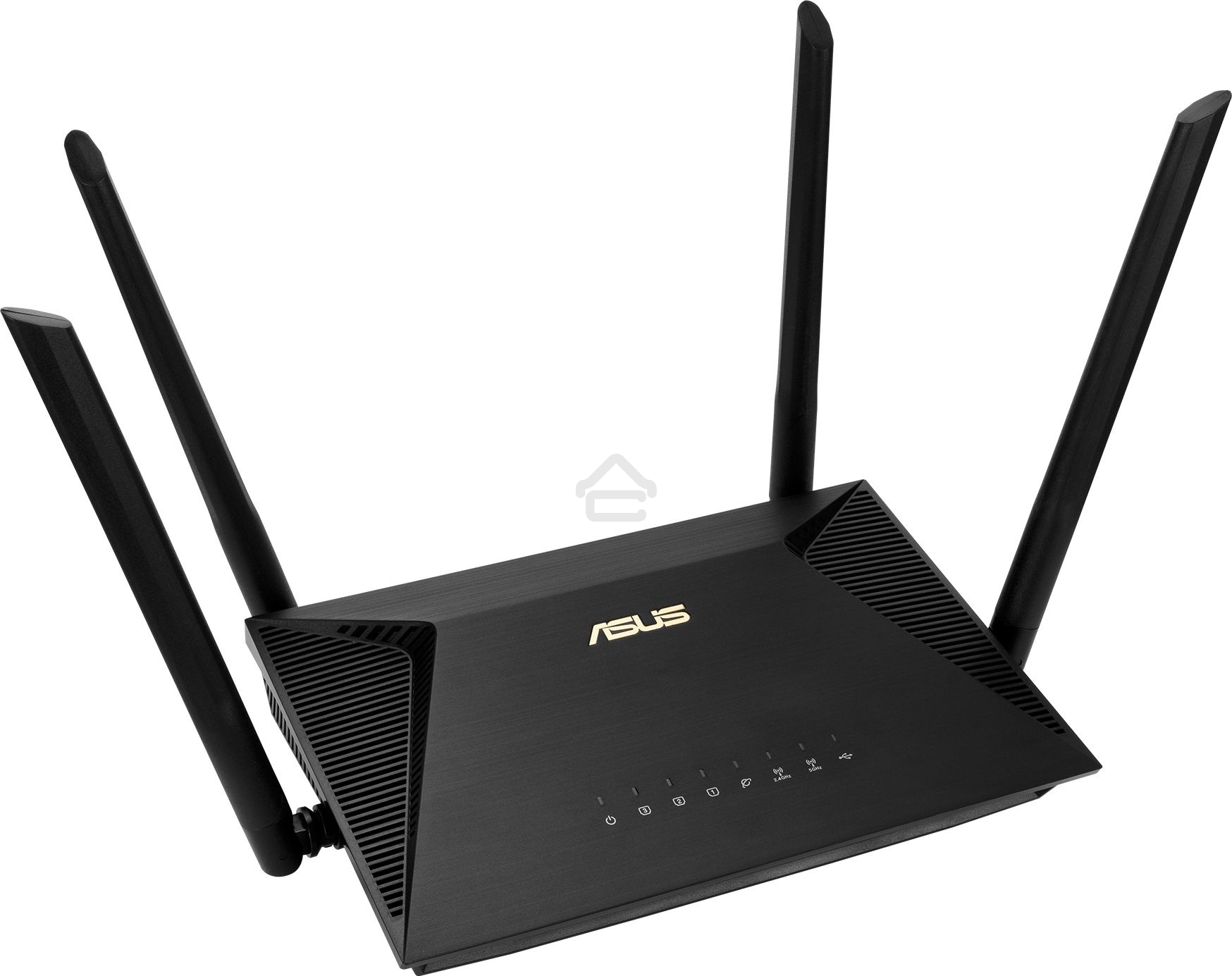 Роутер ASUS RT-AX53U802.11b/g/n/ac/ax, до 574 + 1201 Mbps, 2,4 + 5 гГц, 4 антенны, USB