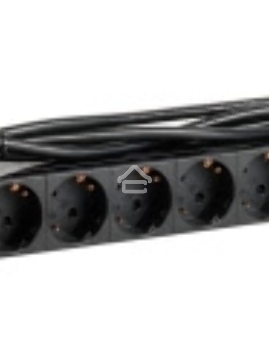 Блок розеток ITK PDU 7 розеток DIN49440 (нем. cтанд.) с LED выключателем, 1U, шнур 2м вилка DIN49441 (нем. станд.), профиль из ПВХ, черный