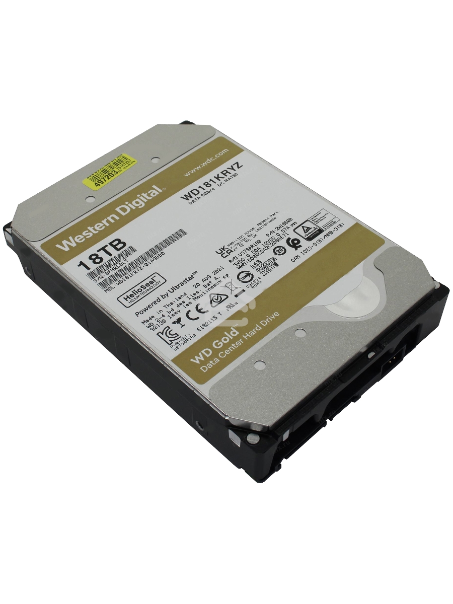 Жесткий диск Western Digital SATA 18TB 7200RPM 6GB/S 512MB GOLD WD181KRYZ