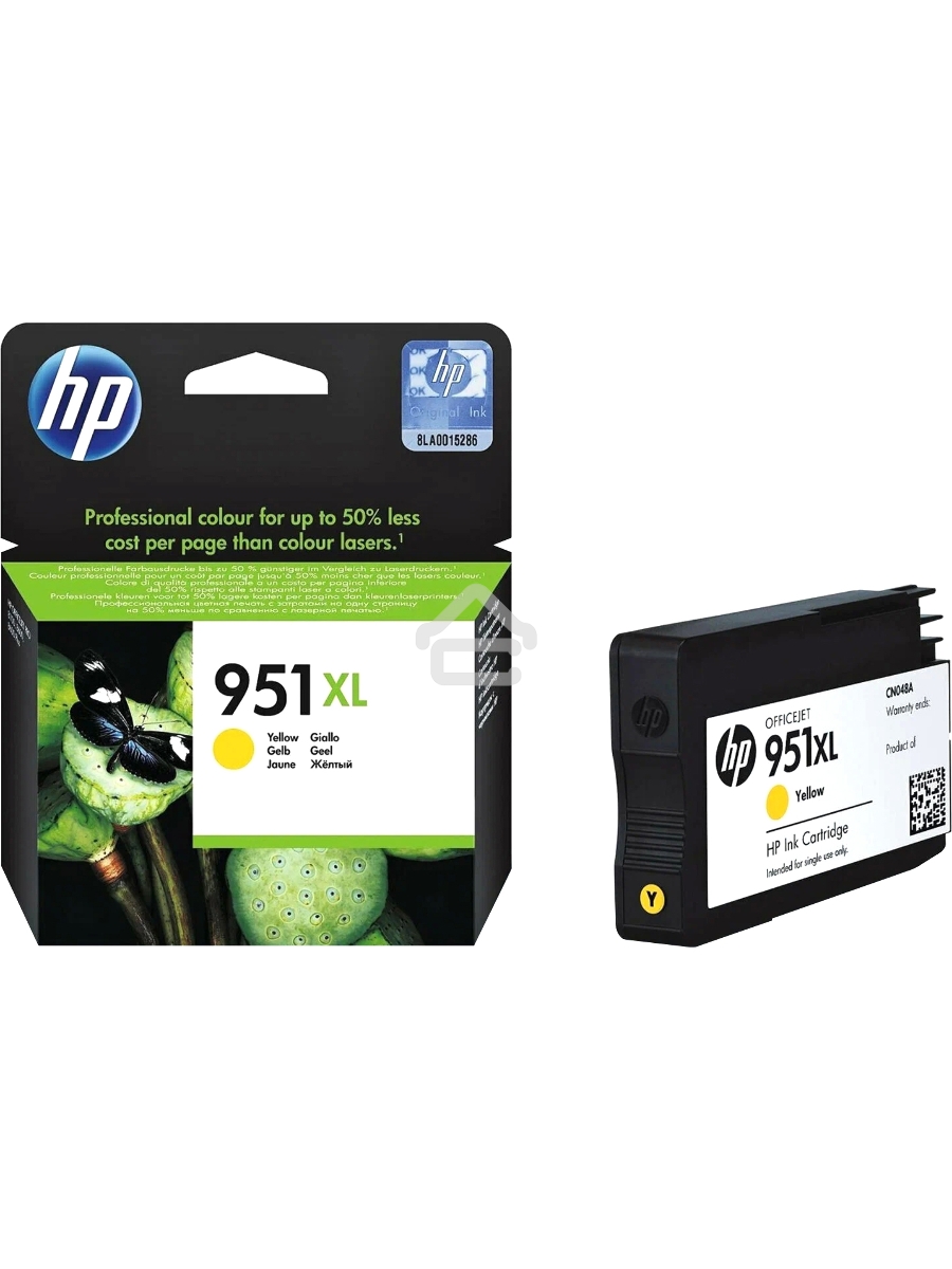 Картридж струйный HP 951XL CN048AE желтый для HP OJ Pro 8100/8600 (1500стр.)