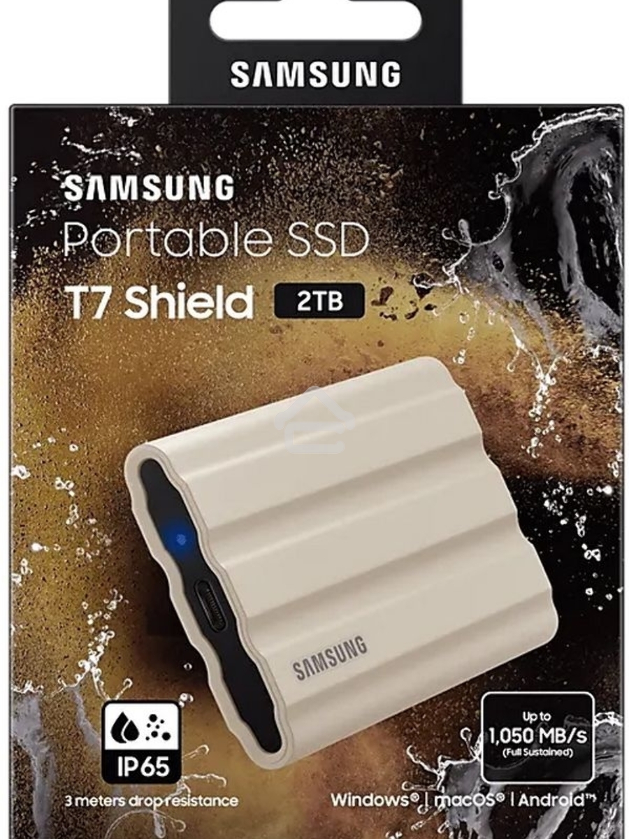 Твердотельный диск Samsung T7 Shield 2TB MU-PE2T0K/WW USB 3.2 Gen2 Type-C, 1050/1000