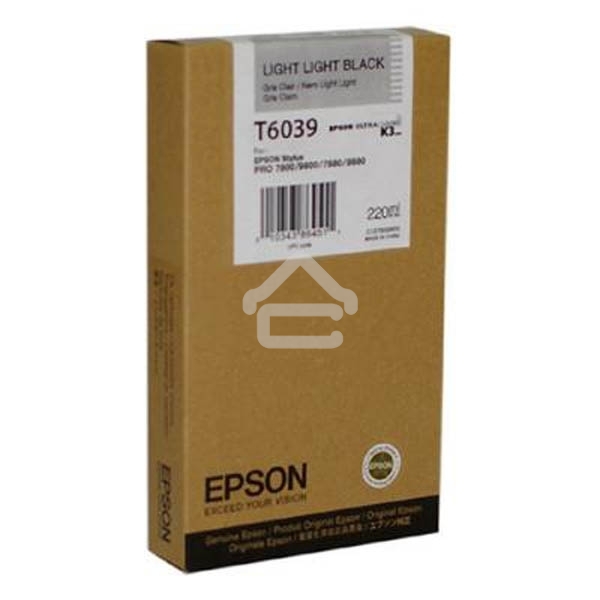Картридж струйный Epson C13T603900 светло-серый для Epson Sty Pro 7800/9800/7880/9880 (220мл)