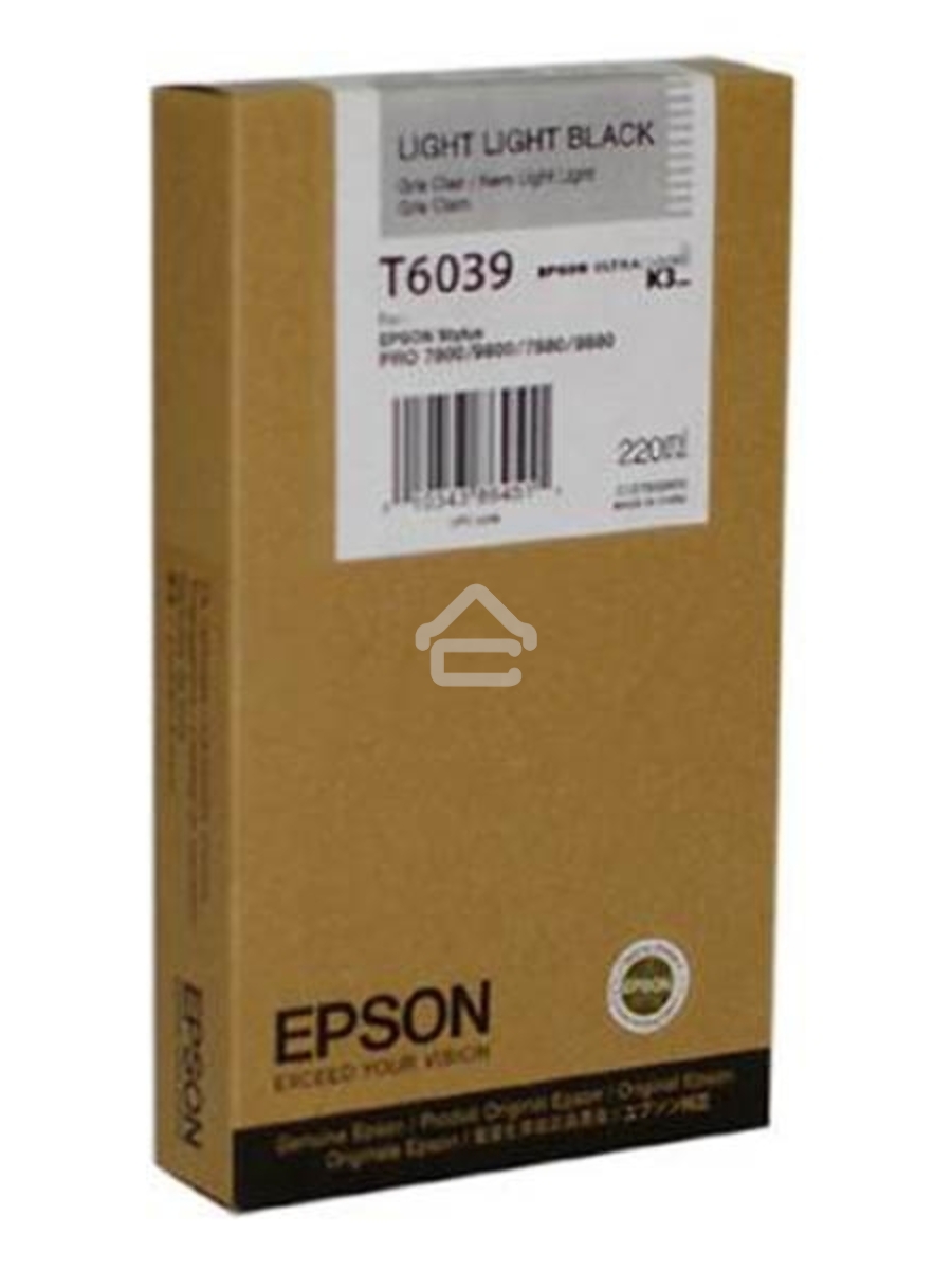 Картридж струйный Epson C13T603900 светло-серый для Epson Sty Pro 7800/9800/7880/9880 (220мл)
