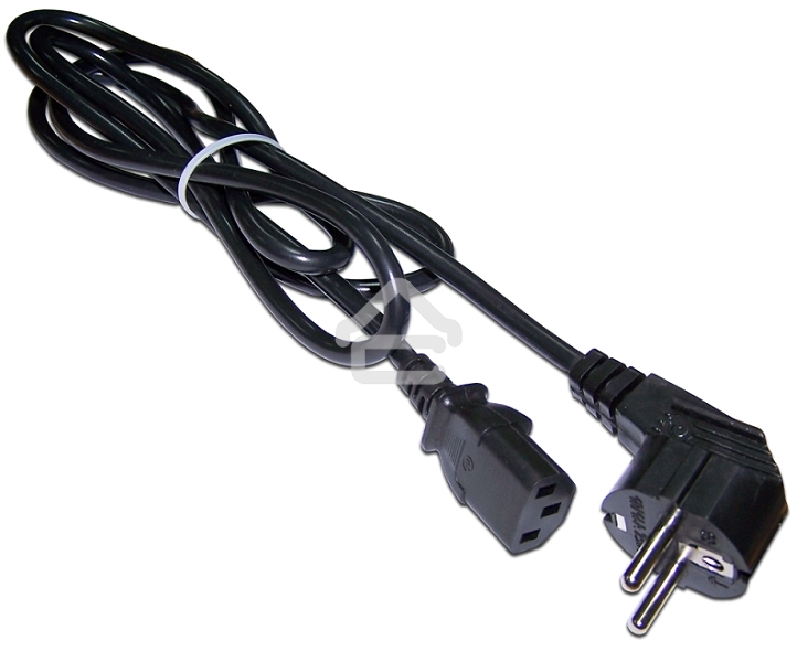 Шнур питания Lanmaster C13-Schuko, 3х0.75, 220В, 10А, черный, 1.5 метра