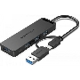 Концентратор Vention OTG USB-C+USB 3.0 / 4xUSB 3.0 порта Черный - 0.15м. Концентратор Vention OTG USB-C+USB 3.0 / 4xUSB 3.0 порта Черный - 0.15м.