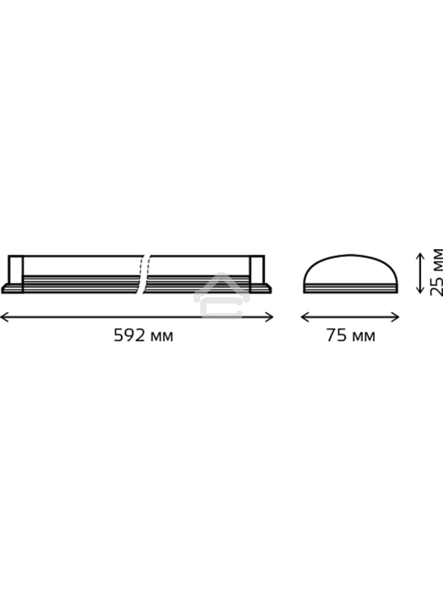 Светильник LED ДПО 18Вт 6500К 596х75х25 IP20 Gauss (аналог ЛПО) 144124318