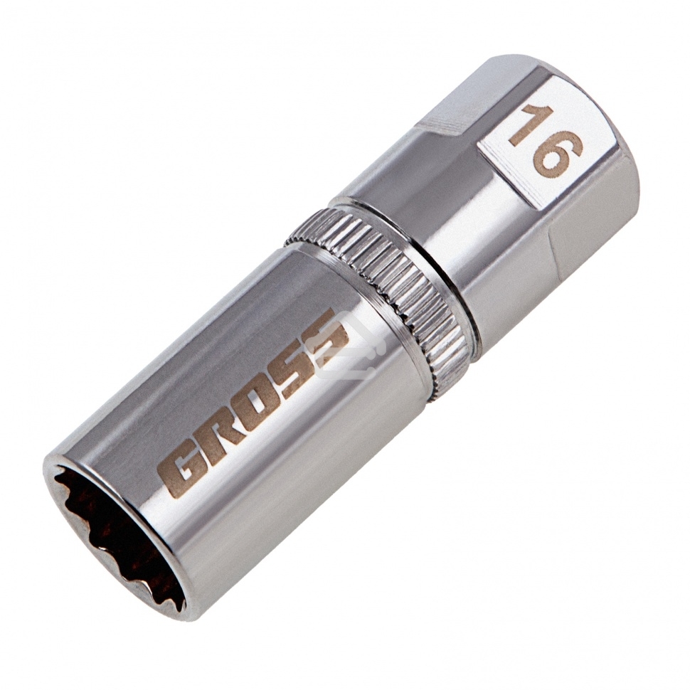 Головка торцевая свечная Gross магнитная, 12-гранная, 16 мм, под квадрат 1/2