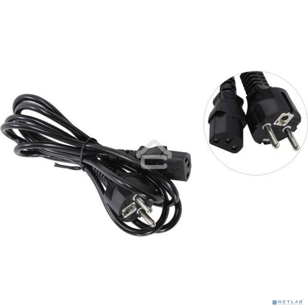 Кабель питания ExeGate Power PC-1,8P (Евровилка Schuko->С13) VDE-250V-3*0.5-CU, 6A, черный, 1.8м