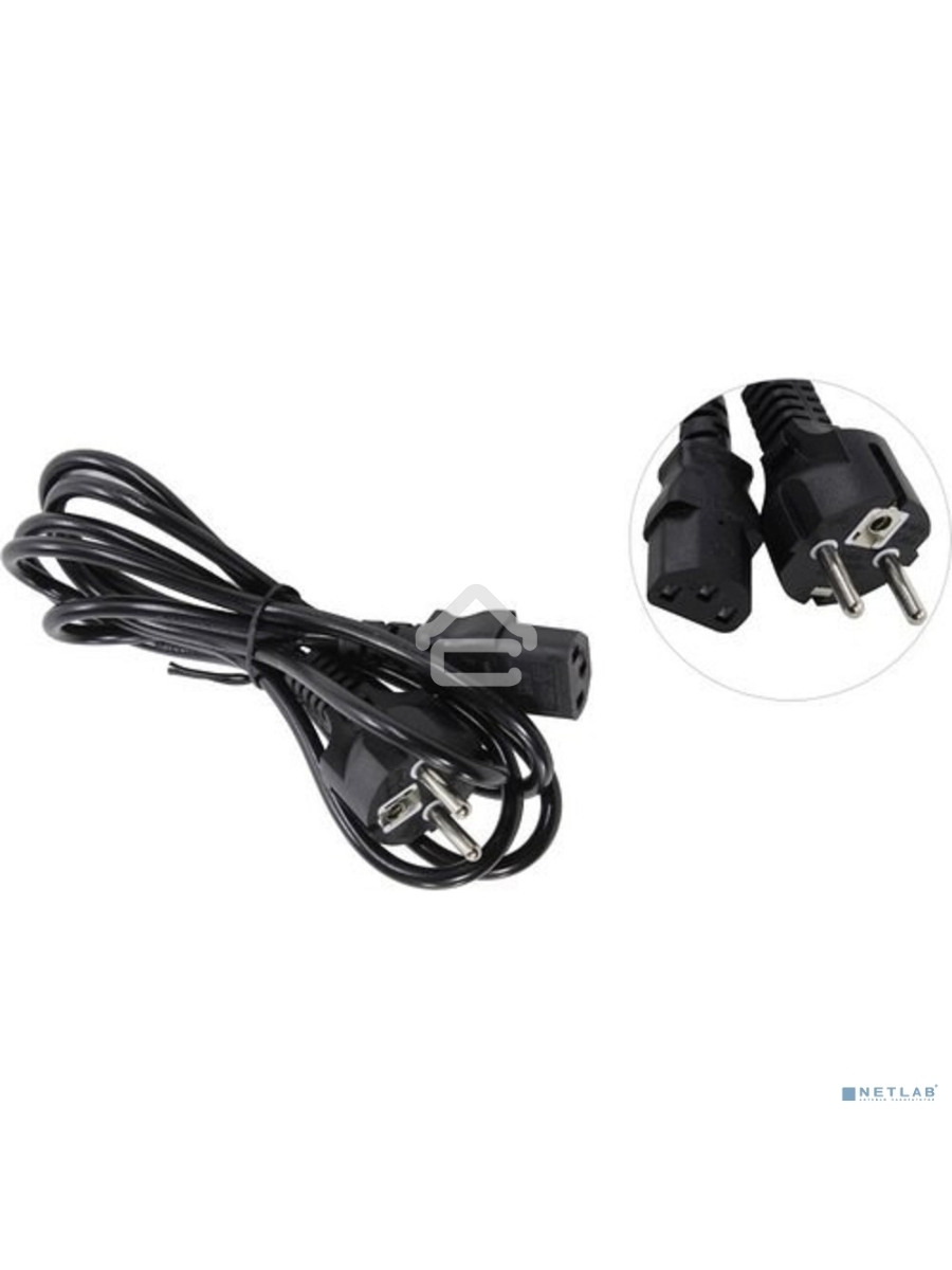 Кабель питания ExeGate Power PC-1,8P (Евровилка Schuko->С13) VDE-250V-3*0.5-CU, 6A, черный, 1.8м