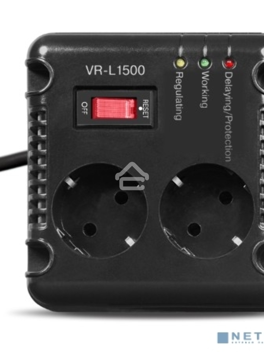 Стабилизатор напряжения Sven VR-L1500 500Вт, напряжение отключения нагрузки, В ~278 ± 3, ток срабатывания защиты (предохранитель), А - 8, время переключения, мсек - 10, рабочая частота, Гц - 50, максимальный выдерживаемый ток помехи (8/20мкс), А -10 000/6