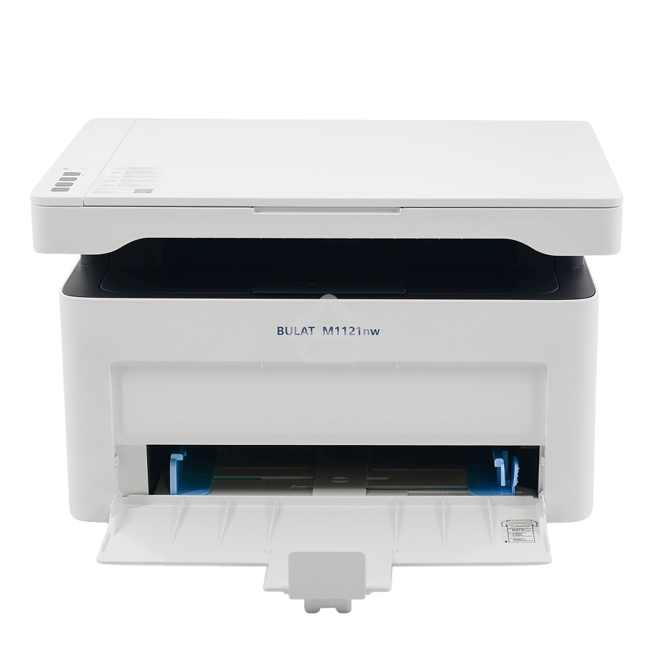 МФУ лазерное BULAT M1121nw, ((A4, лазерное МФУ, ч/б, печать/скан/копирование, 600dpi, 21ppm, 128Mb, процессор 1,2ГГц, сканирование 20 с/ лист А4, копирование до 21 стр/мин, вх. лоток 150л, вых. лоток 100л, бумага 70-120г/м2, белый корпус, USB/LAN/WiFi, на