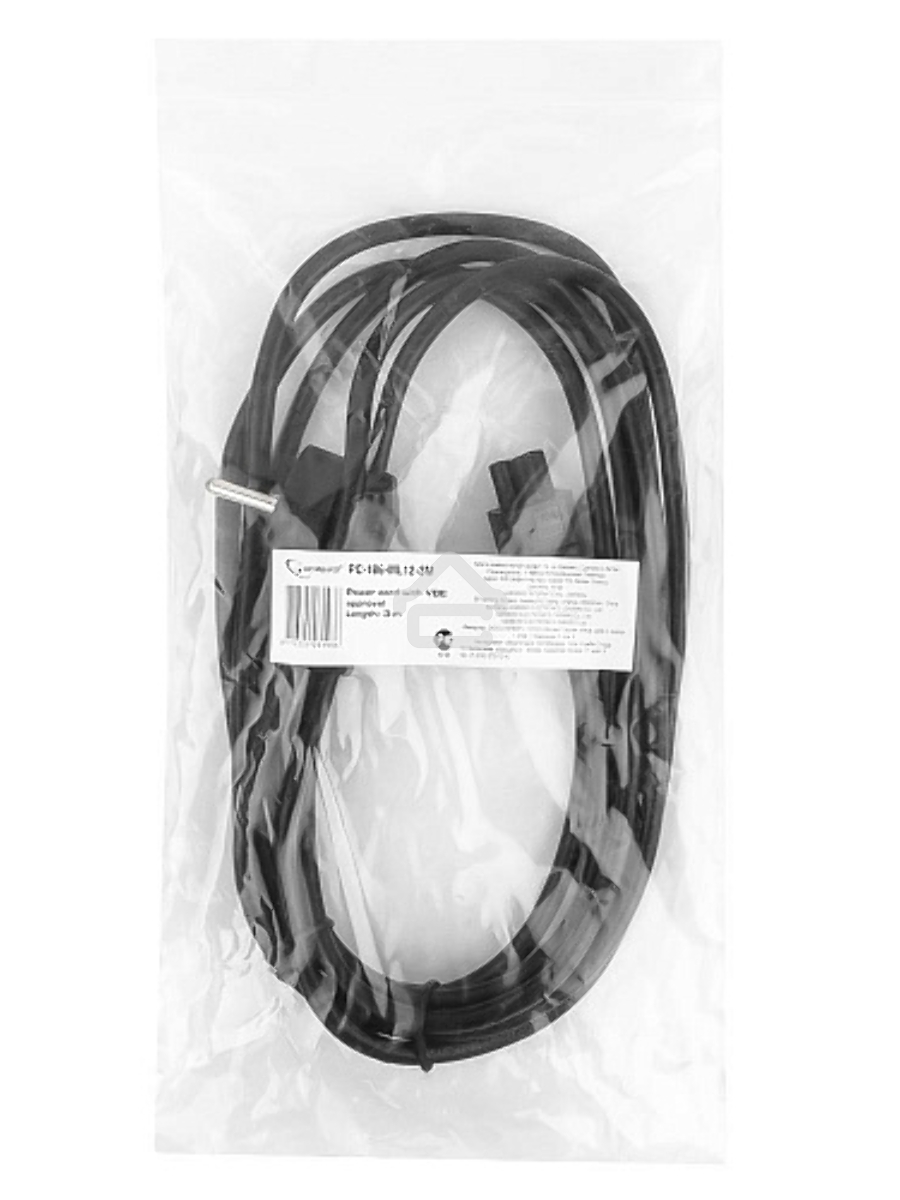 Кабель Кабель питания для ноутбуков Gembird/Cablexpert, 3м, Schuko- C5, 10А (PC-186-ML12-3M)