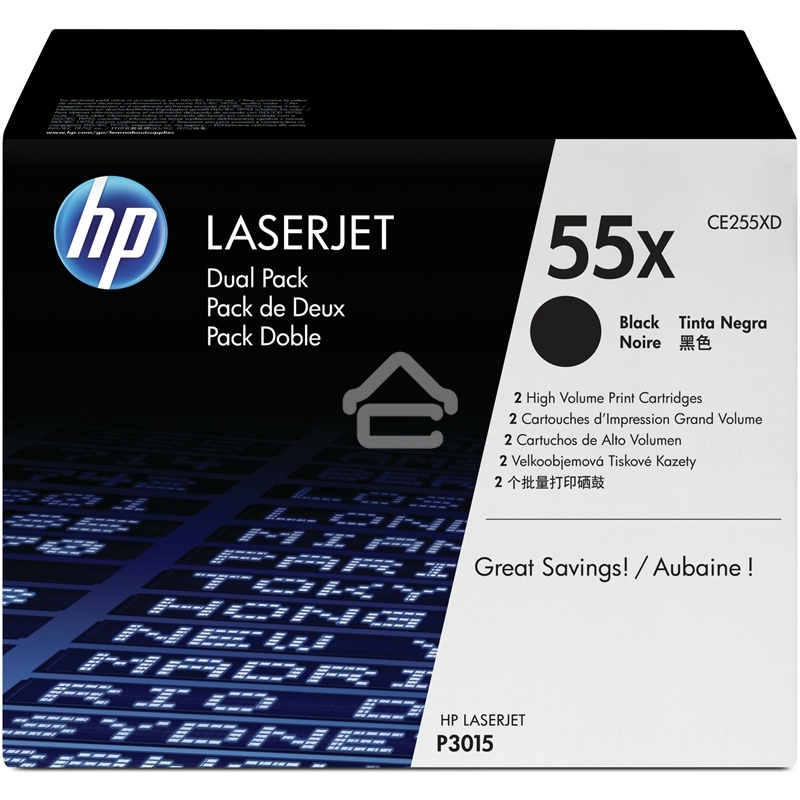 Картридж лазерный набор из 2 шт HP LaserJet CE255XD черный для LJ P3015(2 х 12500стр)