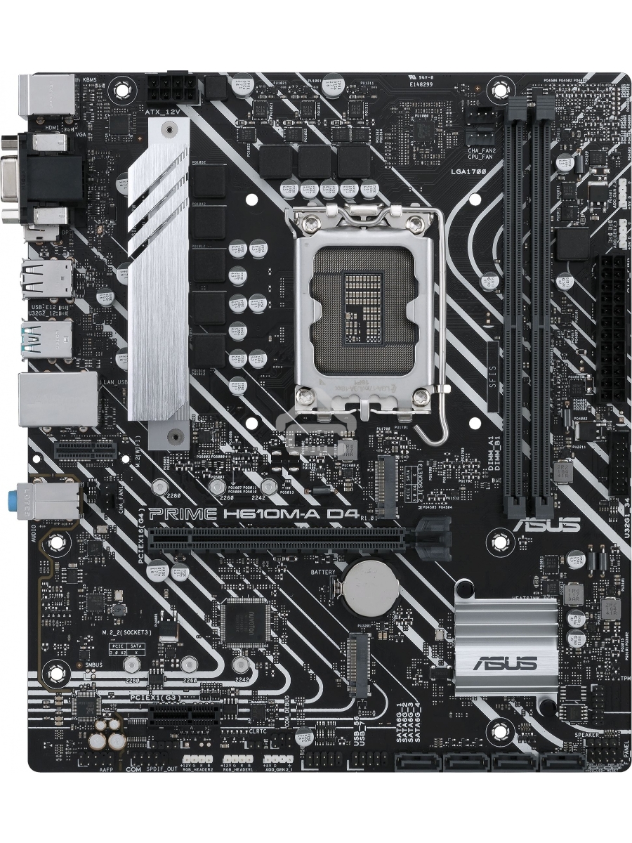 Материнская плата ASUS PRIME H610M-A D4-CSM, LGA 1700, Intel H610, 2xDDR4, 4xSATA, 2xM.2, 1xPCIe 4.0 x16, 1xPCIe x1, 1xDP, 1xD-Sub, 1xHDMI, 1x 1Gb LAN, 4xUSB-A 2.0, 2xUSB-A 3.2 Gen 1, 7.1, mATX