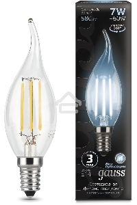 Светодиодная лампа GAUSS 104801207 LED Filament Свеча на ветру E14 7W 580lm 4100К 1/10/50