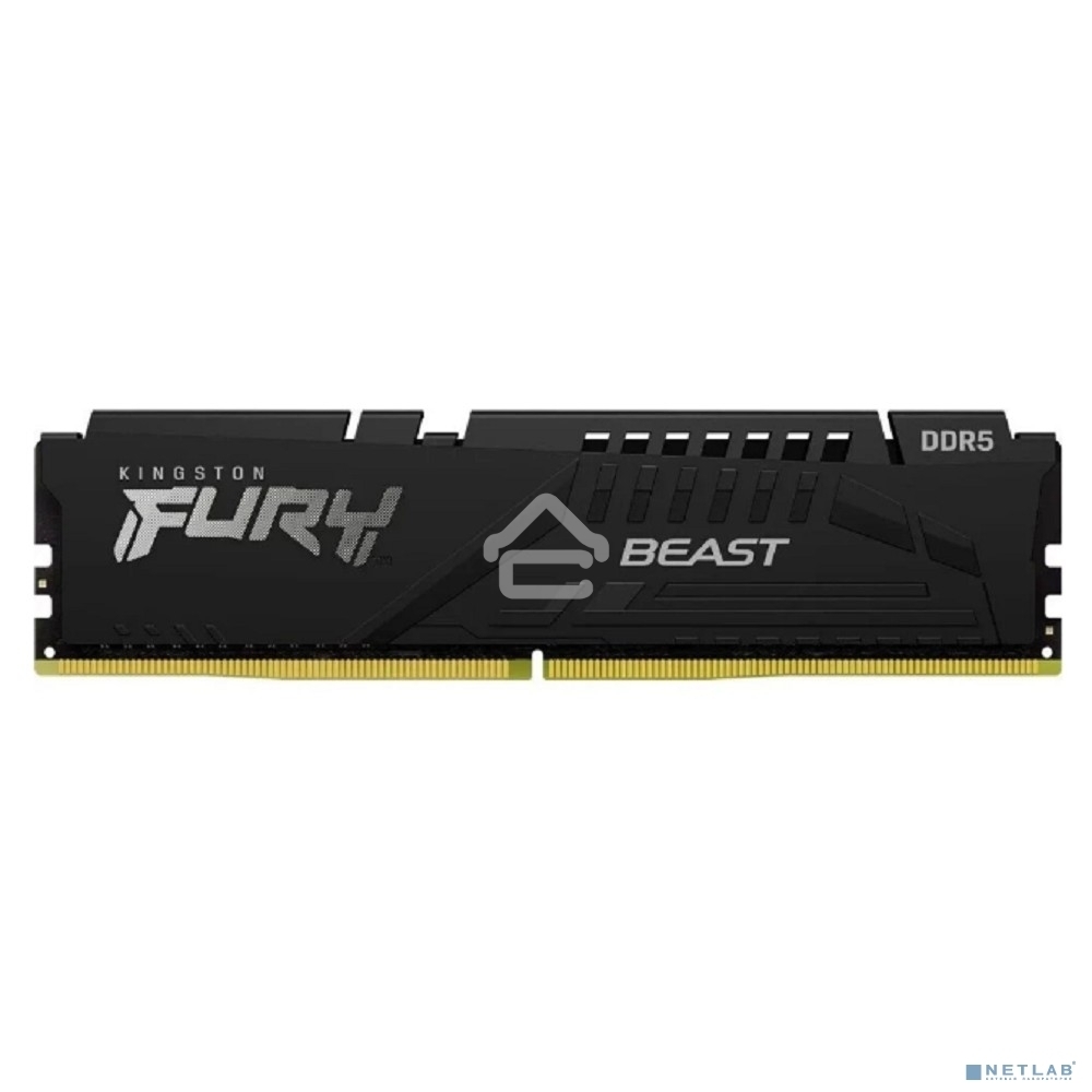 Оперативная память Kingston Fury Beast, DDR5, 64Gb (2x32Gb), 6000MHz, CL30, DIMM, с радиаторами, черный