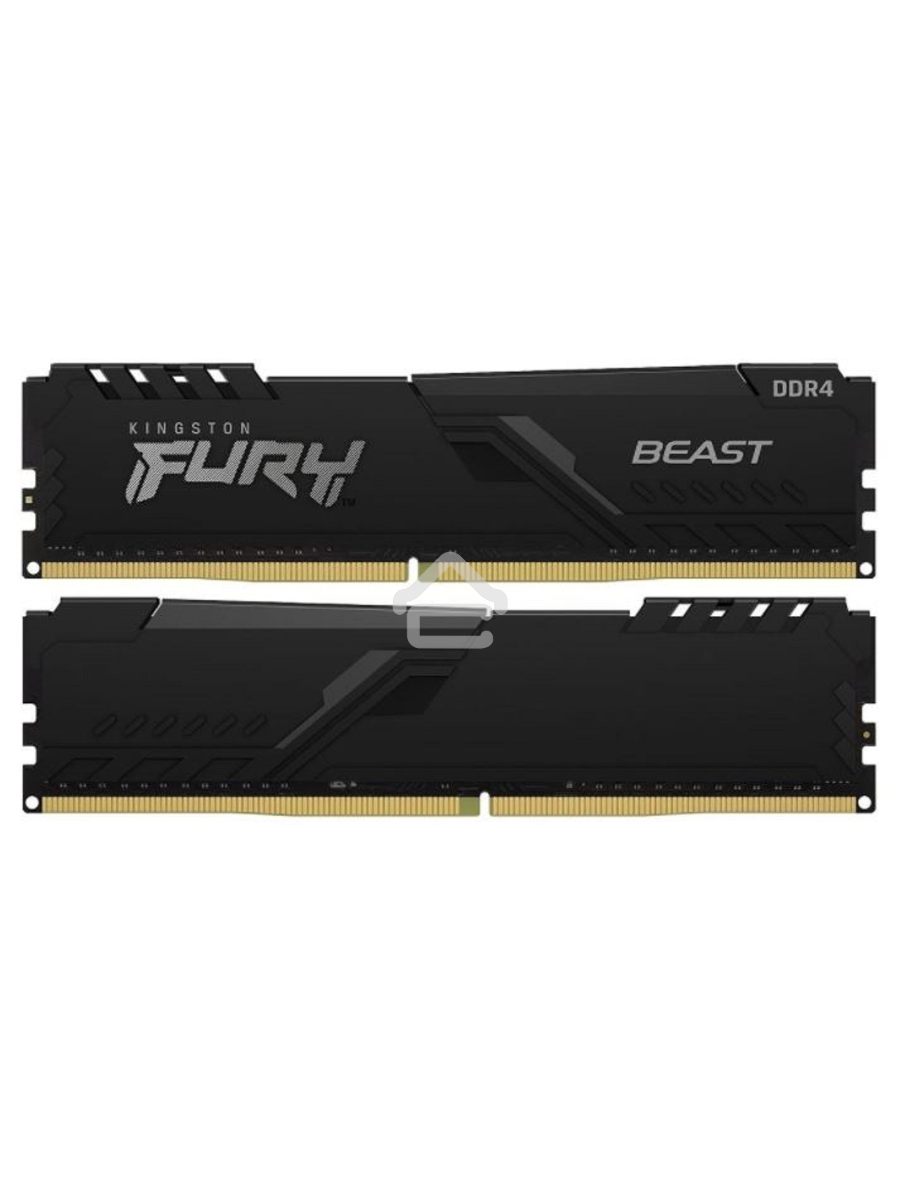 Оперативная память Kingston Fury Beast , DDR4, 32GB (2x16GB), 3200MHz, CL16, DIMM, с радиатором, чёрный