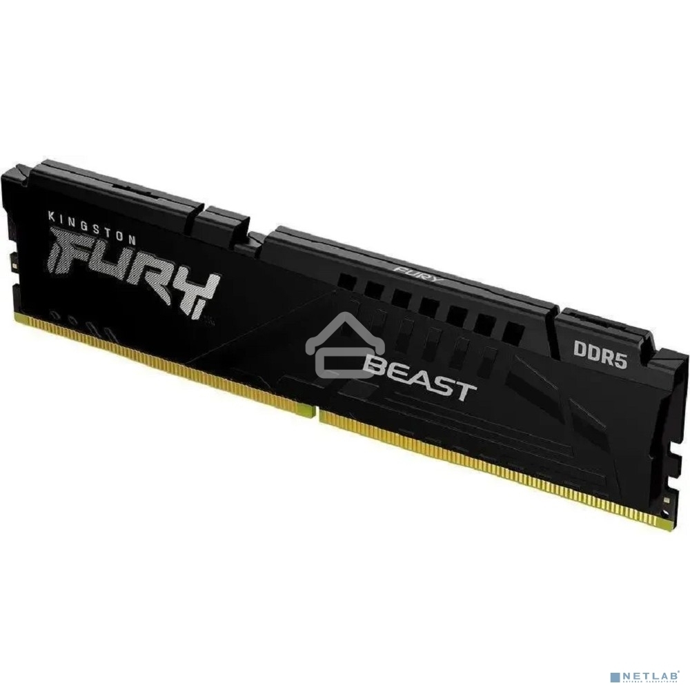 Оперативная память Kingston Fury Beast, DDR5, 64Gb (2x32Gb), 6000MHz, CL30, DIMM, с радиаторами, черный