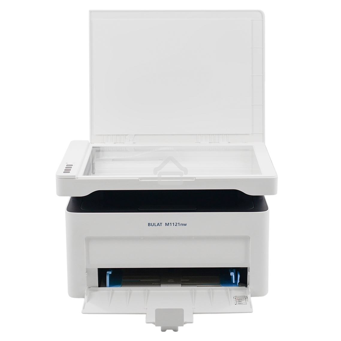 МФУ лазерное BULAT M1121nw, ((A4, лазерное МФУ, ч/б, печать/скан/копирование, 600dpi, 21ppm, 128Mb, процессор 1,2ГГц, сканирование 20 с/ лист А4, копирование до 21 стр/мин, вх. лоток 150л, вых. лоток 100л, бумага 70-120г/м2, белый корпус, USB/LAN/WiFi, на