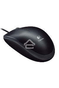 Мышь проводная Logitech B100 черный, 1000 dpi, USB, кнопки - 3