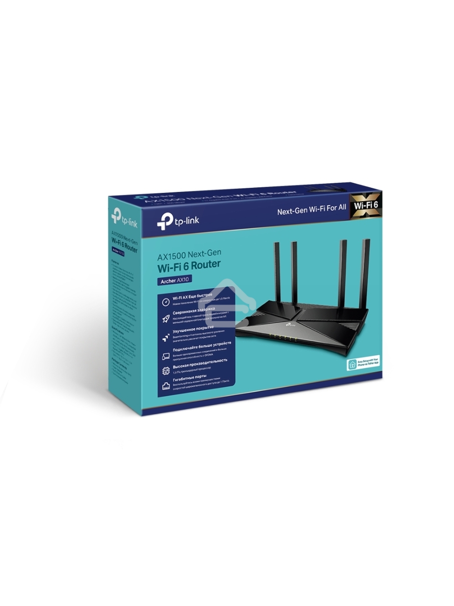 Беспроводной маршрутизатор TP-LINK Archer AX10 (802.11a/b/g/n/ac/ax, 2.4/5ГГц, до 1.2Гбит/с, LAN 4x1Гбит/с, WAN 1x1Гбит/с) (Archer AX10))