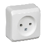 Розетка без заземления без шторок Systeme electric PA16-001B ЭТЮД О/У 16А 250B,  БЕЛЫЙ, Россия