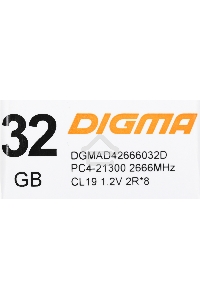 Оперативная память Digma, DDR4, 32GB (1x32 GB), 2666 MHz, CL19