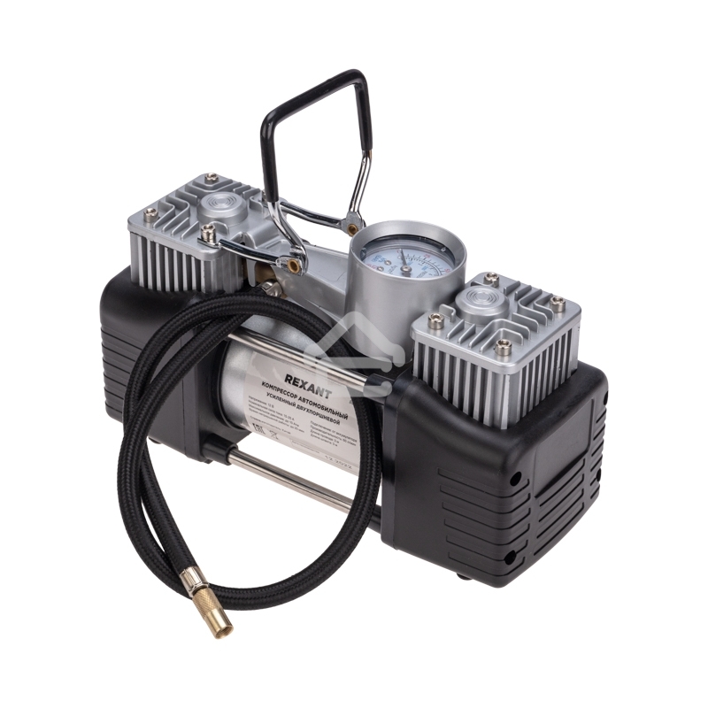 Компрессор автомобильный Rexant усиленный двухпоршневой (60л/мин, 10 АТМ)