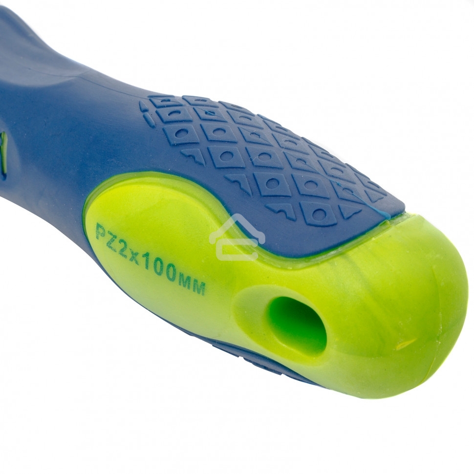 Отвертка Сибртех PZ2 х 100 мм, CrV, двухкомпонентная рукоятка