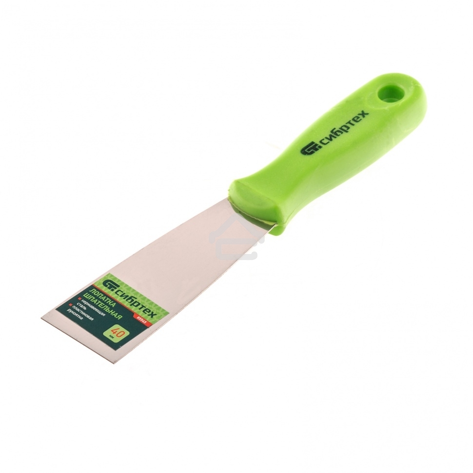 Шпательная лопатка из нержавеющей стали Сибртех, 40 мм, пластмассовая ручка