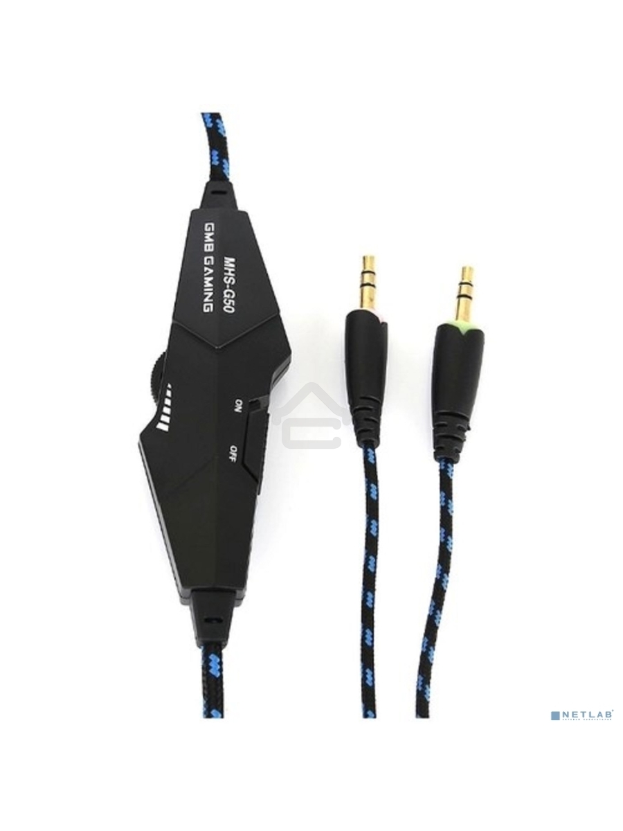 Гарнитура игровая Gembird MHS-G55 черный/синийрегулировка громкостиотключение микрофонакабель 2.5м