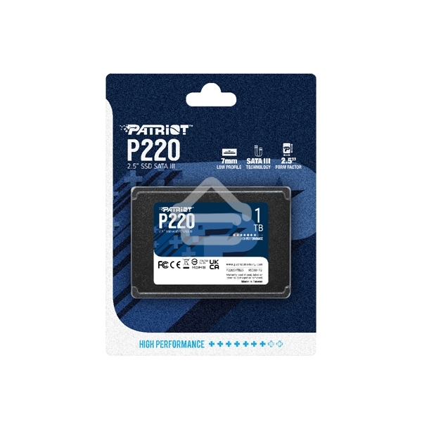 Накопитель SSD Patriot P220, 1Tb, SATA III, 2.5