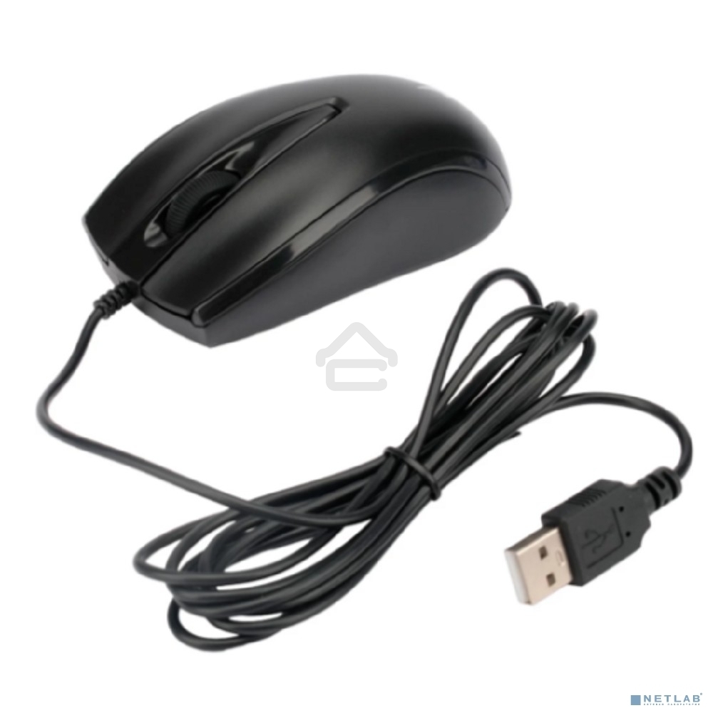 Мышь проводная Gembird MOP-110 черный, 1000 dpi, USB, кнопки - 3