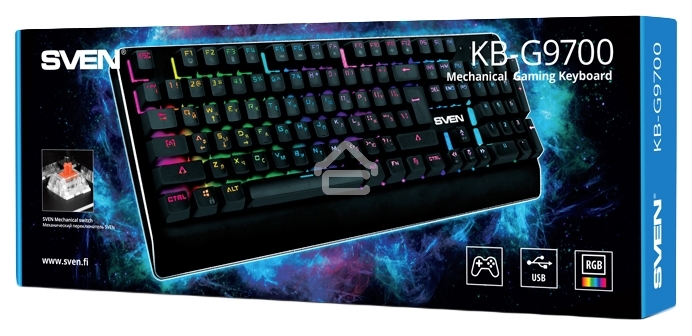 Клавиатура проводная механическая игровая клавиатура SVEN KB-G9700 черный