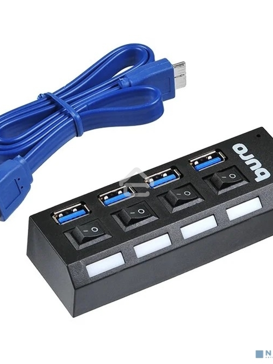 Разветвитель USB 3.0 Buro BU-HUB4-U3.0-L 4порт. черный