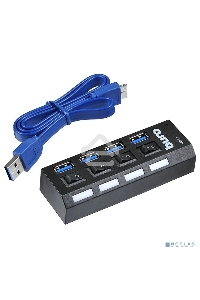 Разветвитель USB 3.0 Buro BU-HUB4-U3.0-L 4порт. черный