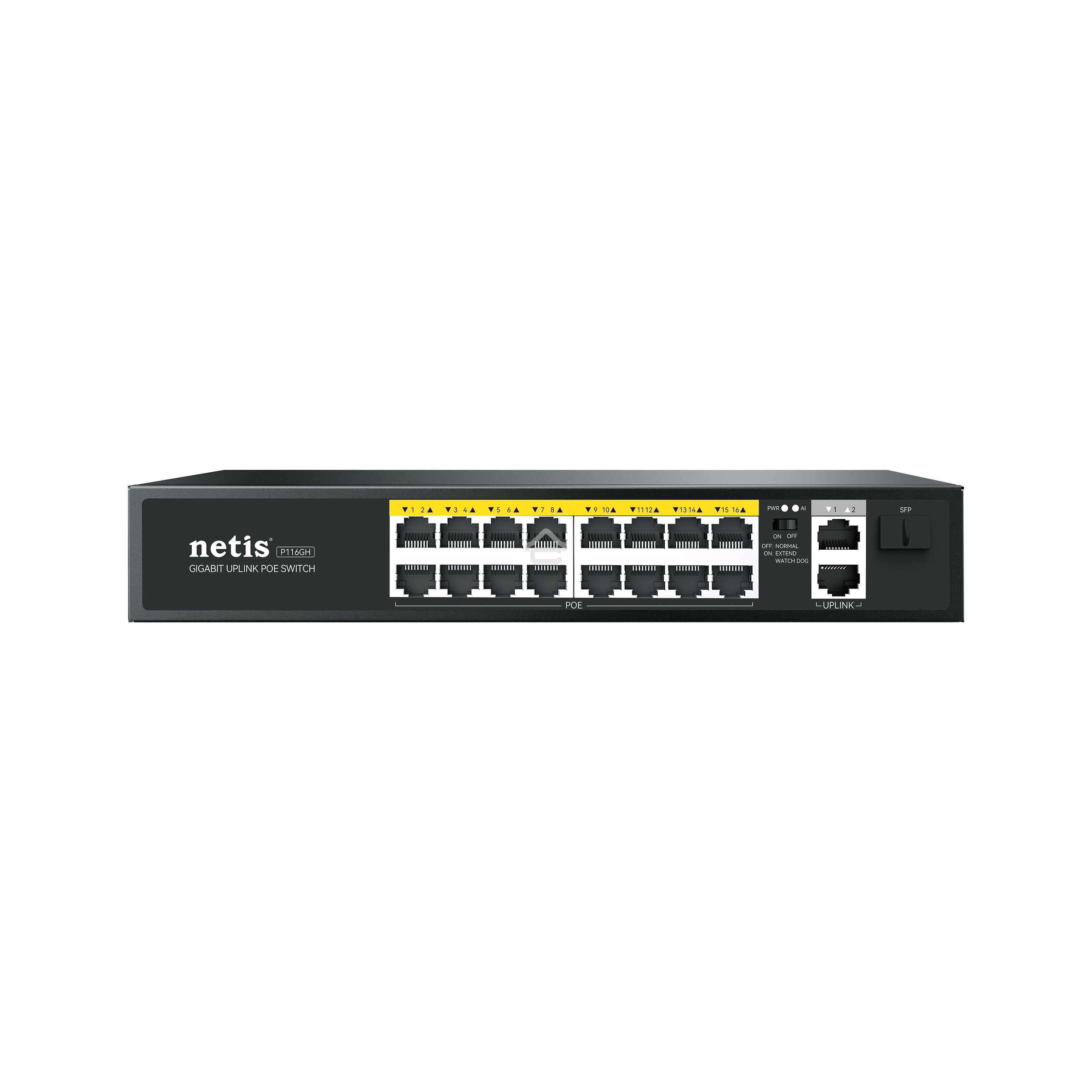 Коммутатор Netis 16PORT 10/100M 16POE+2XGE+SFP P116GH