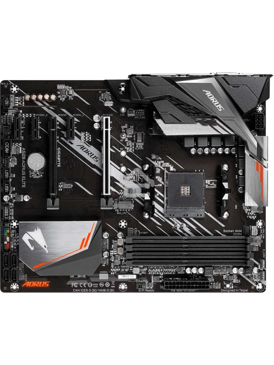 Материнская плата Gigabyte A520 AORUS ELITE, AM4, AMD A520, 4xDDR4, 4xSATA, 1xM.2, 1xPCI-E 3.0 x16, 1xHDMI, 1xDVI-D, 1x 1Gb LAN, 2xUSB 2.0, 4xUSB 3.2 Gen 1, 3x3.5 мм, 7.1, Micro-ATX