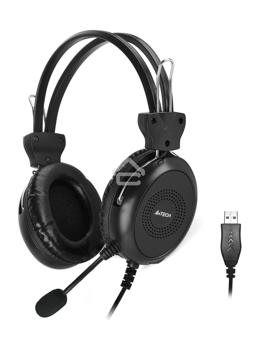 Наушники с микрофоном A4Tech HU-30 черный 2м накладные USB оголовье