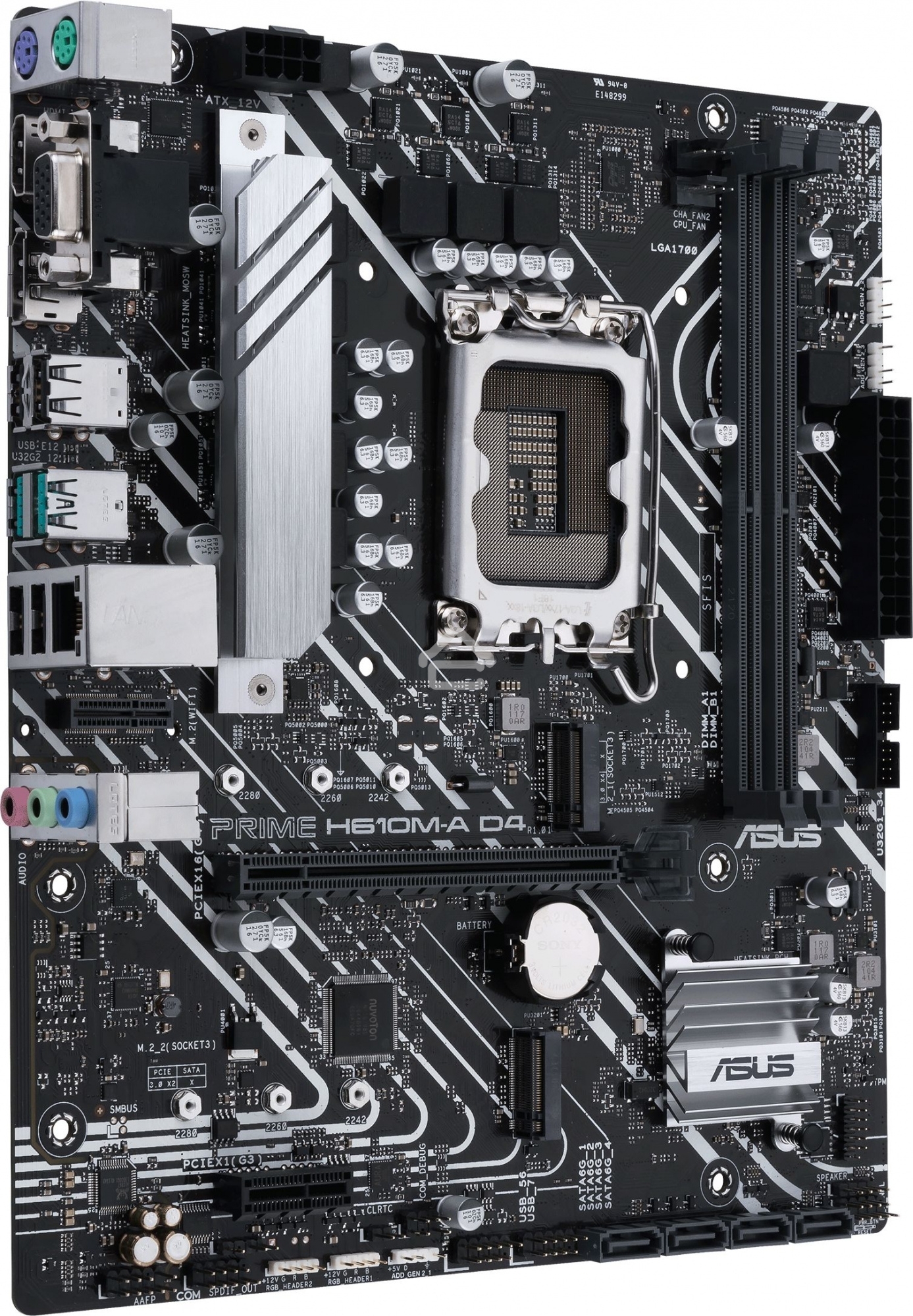 Материнская плата ASUS PRIME H610M-A D4-CSM, LGA 1700, Intel H610, 2xDDR4, 4xSATA, 2xM.2, 1xPCIe 4.0 x16, 1xPCIe x1, 1xDP, 1xD-Sub, 1xHDMI, 1x 1Gb LAN, 4xUSB-A 2.0, 2xUSB-A 3.2 Gen 1, 7.1, mATX