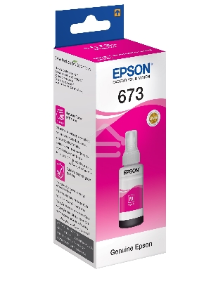 Чернила Epson 673 C13T673398 (аналог C13T67334A) пурпурный 70мл для Epson L800/L810/L850/L1800
