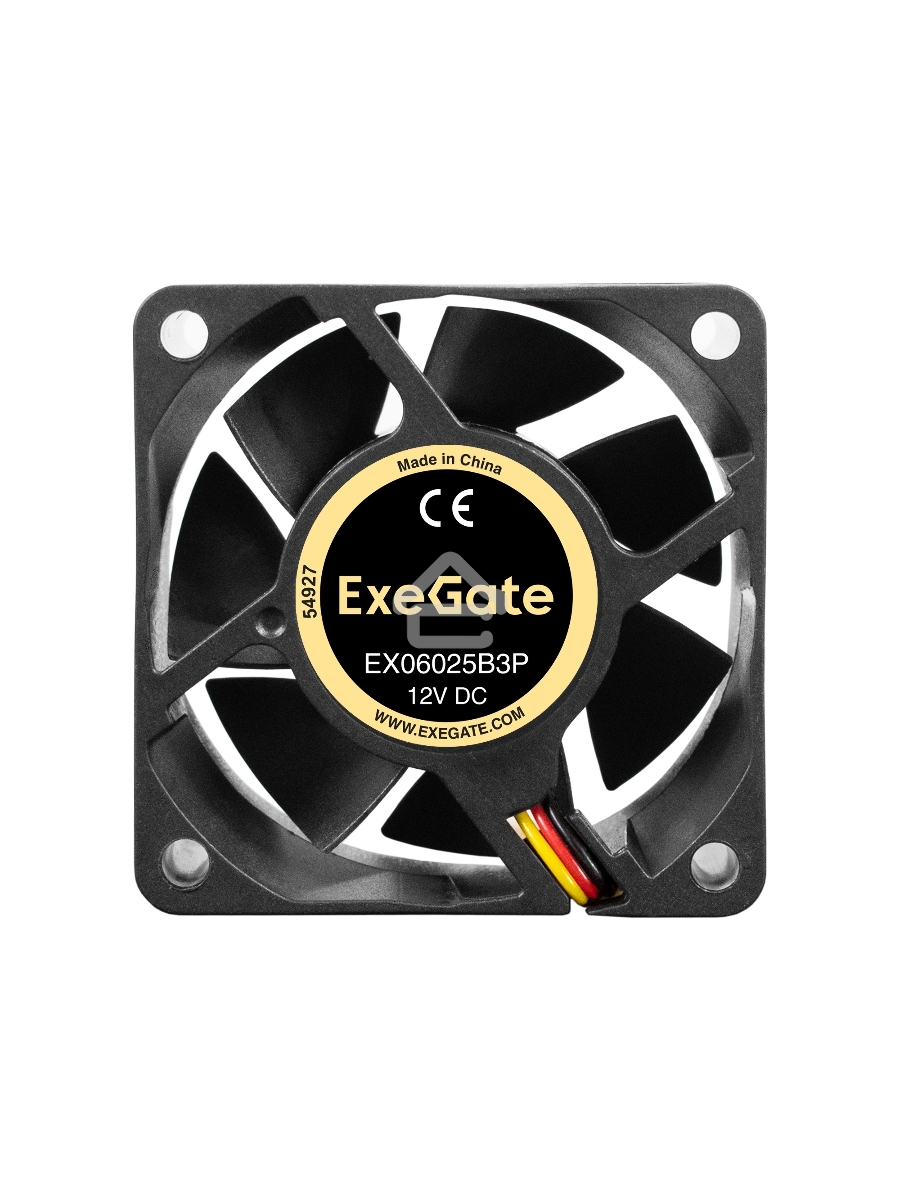 Вентилятор для корпуса ExeGate EX06025B3P черный, 60 мм, 3500 об/мин, 25 дБ, 3 pin