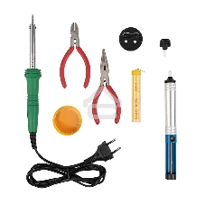 Набор для пайки Rexant №13 (паяльник 30Вт, подставка, канифоль, припой, бокорезы, тонкогубцы)