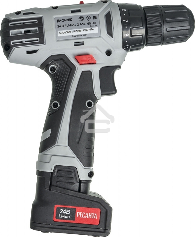 Дрель-шуруповерт аккумуляторная Ресанта ДА-24-2ЛК 75/14/7, Аккумуляторная, 24В, 2 АКБ, Кейс