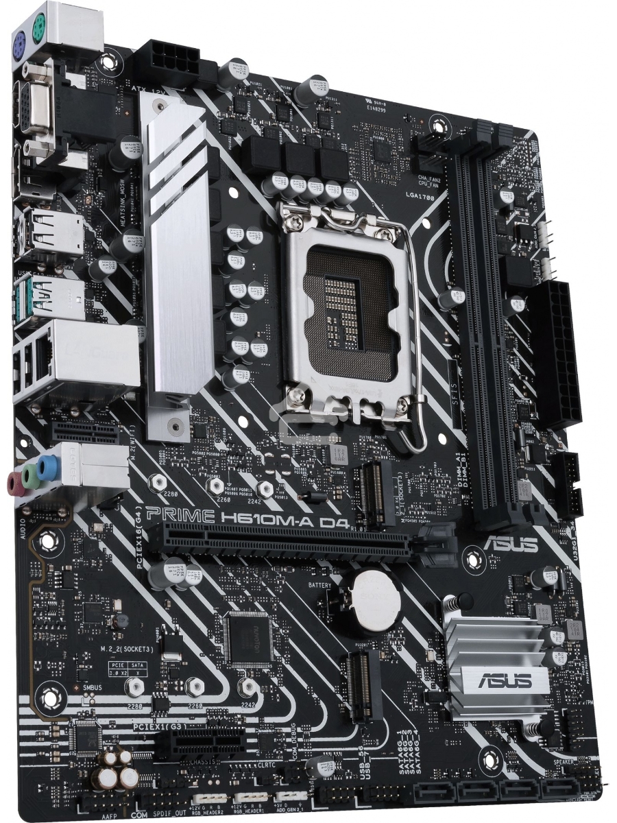 Материнская плата ASUS PRIME H610M-A D4-CSM, LGA 1700, Intel H610, 2xDDR4, 4xSATA, 2xM.2, 1xPCIe 4.0 x16, 1xPCIe x1, 1xDP, 1xD-Sub, 1xHDMI, 1x 1Gb LAN, 4xUSB-A 2.0, 2xUSB-A 3.2 Gen 1, 7.1, mATX